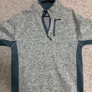 Mens Large Gray Polo Club Quarter Zip Sweatshirt